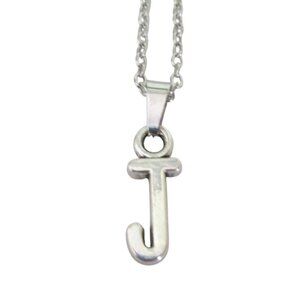 New Letter J Pendant Necklace On 18 Inch Stainless Chain Initial J Jewelry Gift